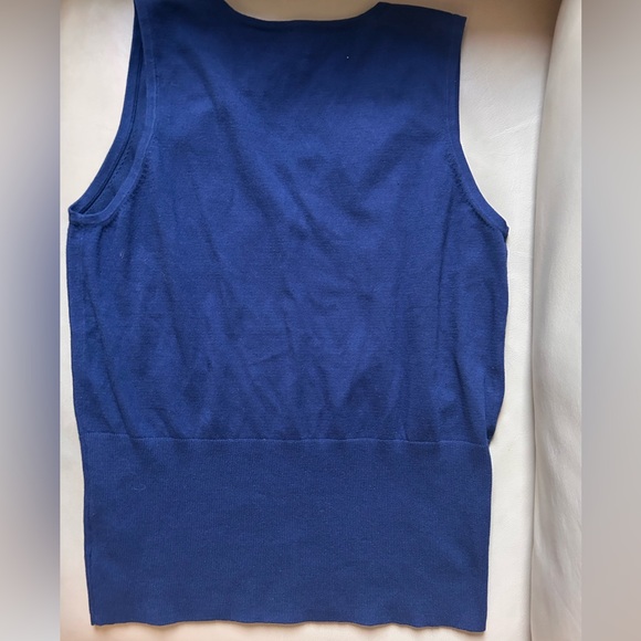 Tristan NWT blue sleeveless v neck sweater vest - Picture 3 of 6
